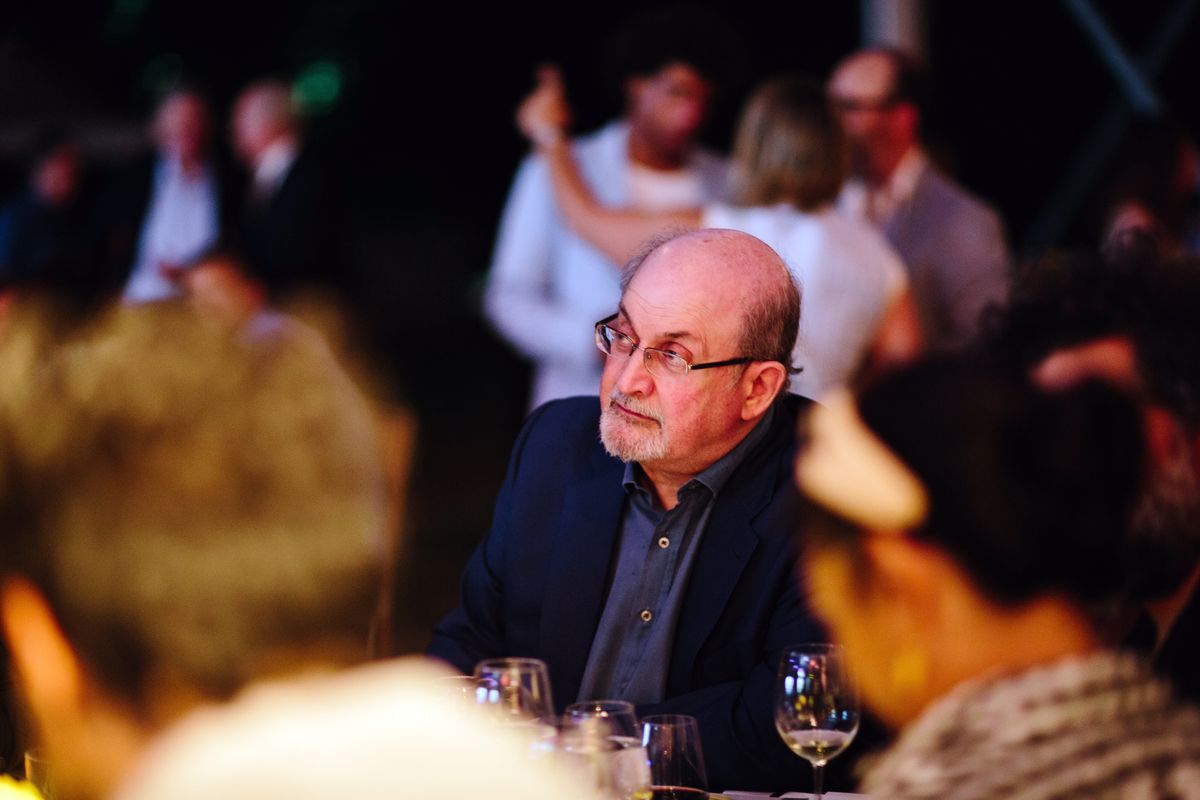  The author Salman Rushdie attends a party in East Hampton, N.Y., on Aug. 9, 2019. Rushdie was attacked Friday, Aug. 12, 2022, while onstage in Chautauqua, near Erie in western New York, according to multiple eyewitnesses and accounts on social media.    (Elizabeth D. Herman/The New York Times)