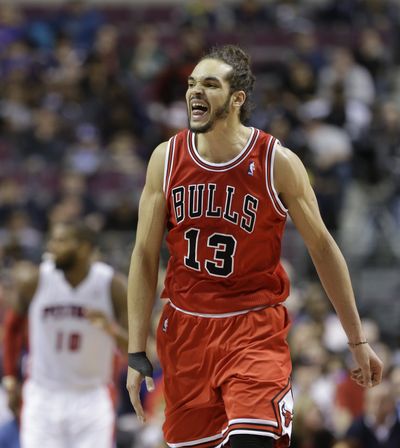 Chicago Bulls center Joakim Noah tallied his sixth career triple-double. (Associated Press)
