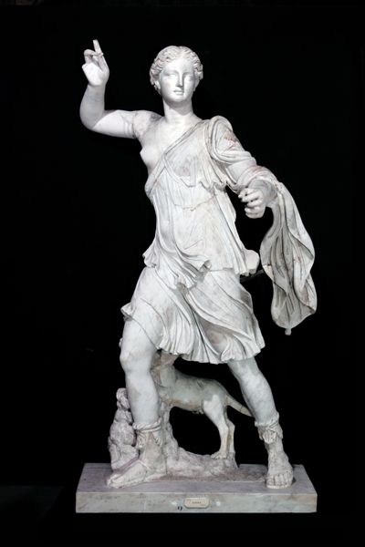 Artemis (Diane) the Hunter in white marble from the second century (100-149) from the Farnese Collection, Rome, at the National Archaeological Museum of Naples in Italy. (Giorgia Albano)