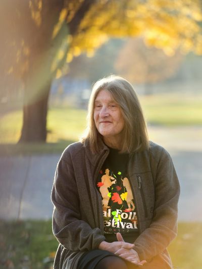 Sylvia Gobel is the executive director of the Spokane Folklore Society’s Fall Folk Festival. (Dan Pelle / The Spokesman-Review)