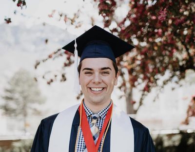 Matthew Easton, a valedictorian at Brigham Young University, said being a gay Mormon has not always been an easy road. But he was moved to declare in a commencement speech on Friday, “I am not broken.” (Courtesy of Matthew Easton / Handout)
