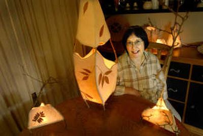 
Jan Moulder of Wyldewood Papers creates paper out of plants and then uses the paper to make lamps and other items.
 (Brian Plonka / The Spokesman-Review)
