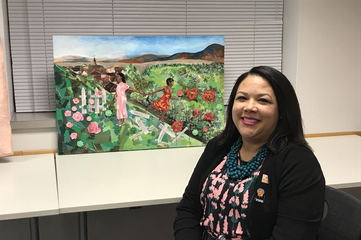 Tracy Poindexter-Canton will present her mixed-media piece, “My Rose of the World,” based on Toni Morrison’s novel “Sula,” on Saturday, Feb. 1, 2020, 2 p.m., at East Side Library, 524 S. Stone St., in Spokane. (Nina Culver / The Spokesman-Review)