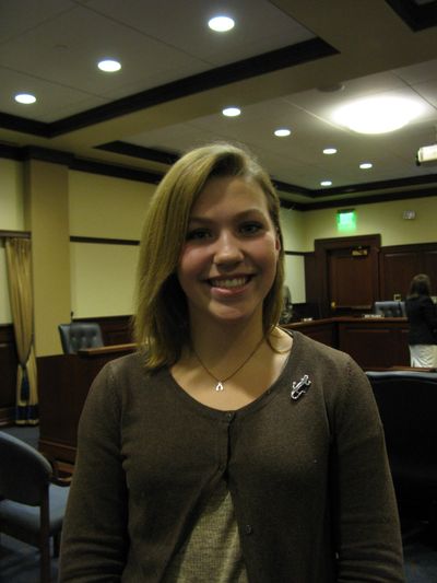 Ilah Hickman, now an 8th grader, has brought back her bill this year to designate the Idaho giant salamander as the state's official amphibian, joining other state symbols like the Monarch butterfly and mountain bluebird. (Betsy Russell)