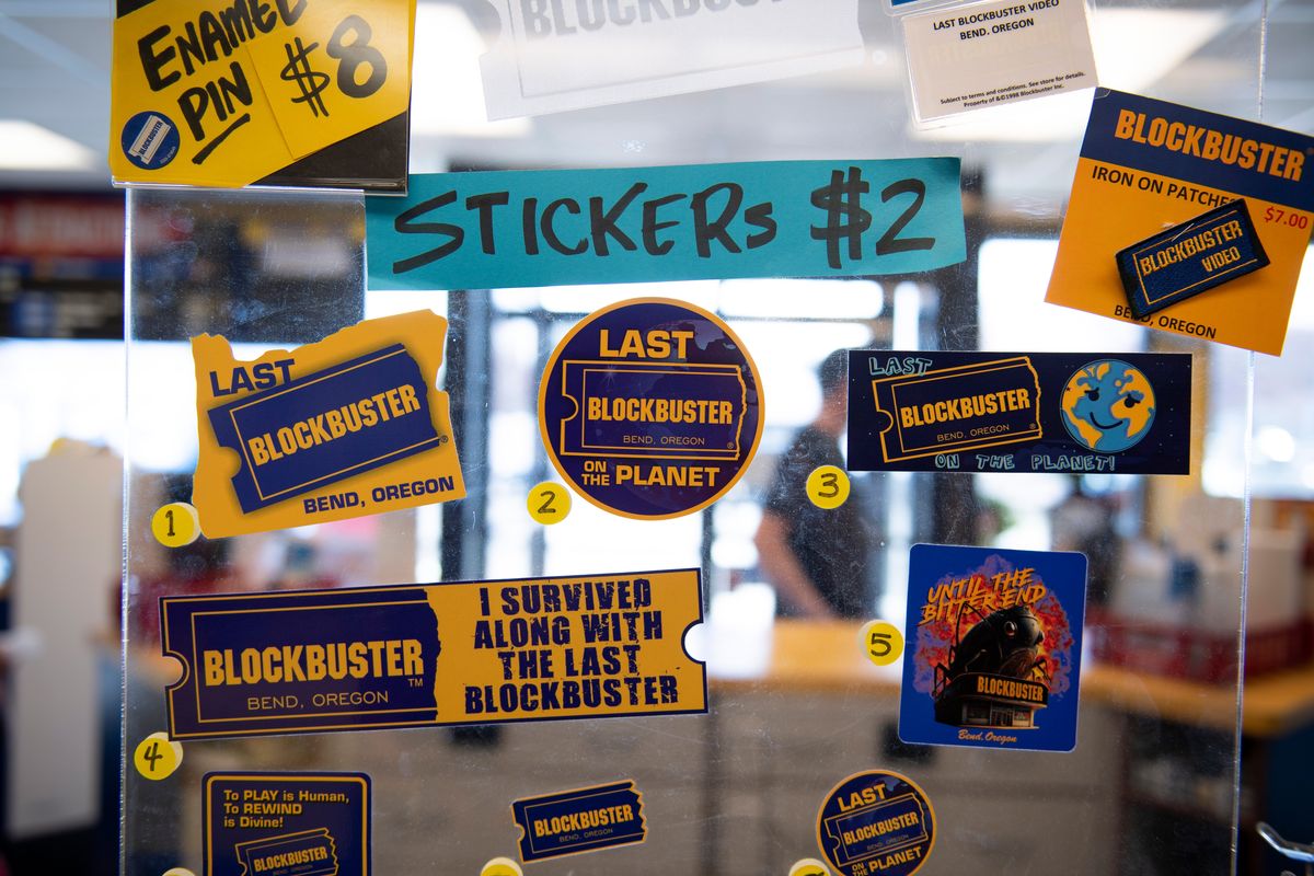 The last Blockbuster Video in Bend, Ore., on April 5.  (Isaac Wasserman/For the Washington Post)