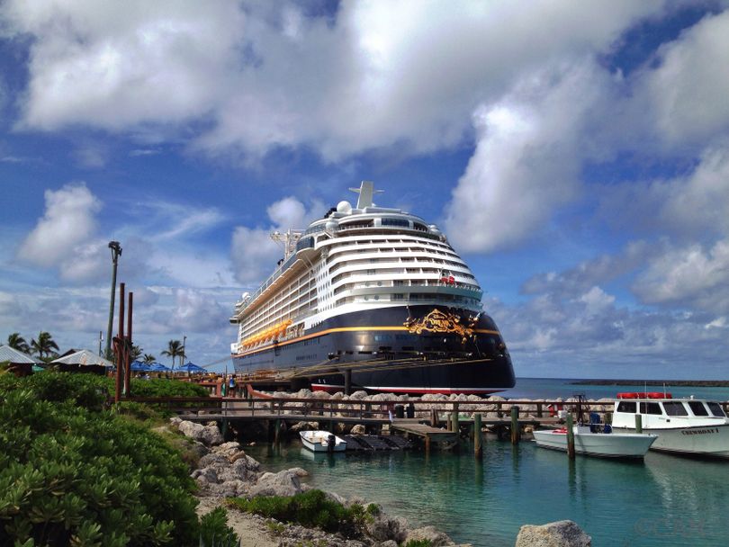 The Disney Dream docked at Disney's Castaway Cay (Cheryl-Anne Millsap / photo by Cheryl-Anne Millsap)