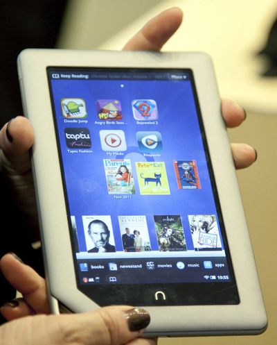 Barnes & Noble said Thursday it is reviewing its options for its Nook e-book reader business and might spin it off from its core bookstore business. (Associated Press)