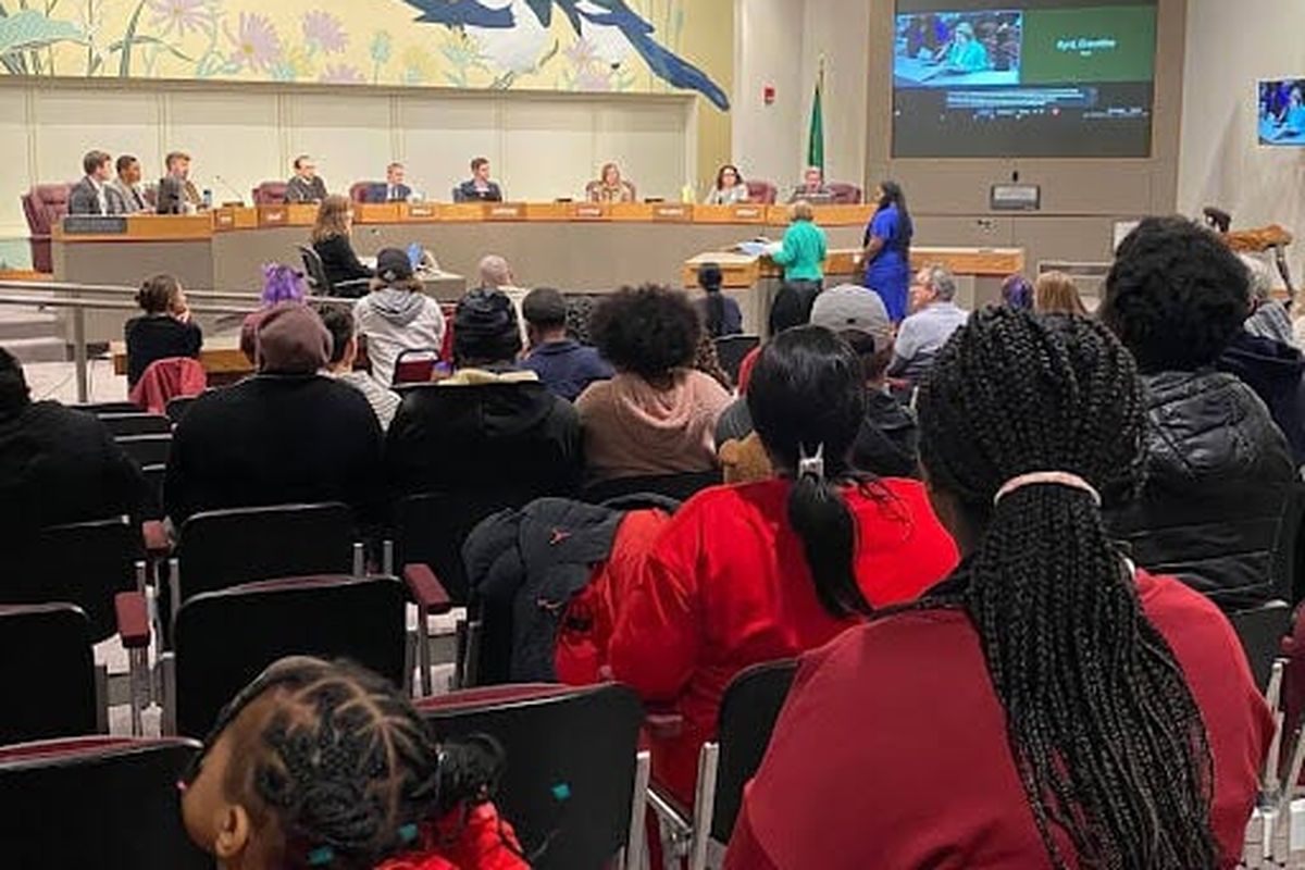 The Spokane community turns out to honor Haitian Independence Day on Jan. 6 at Spokane City Hall.  (Katia Jasmin/The Black Lens)