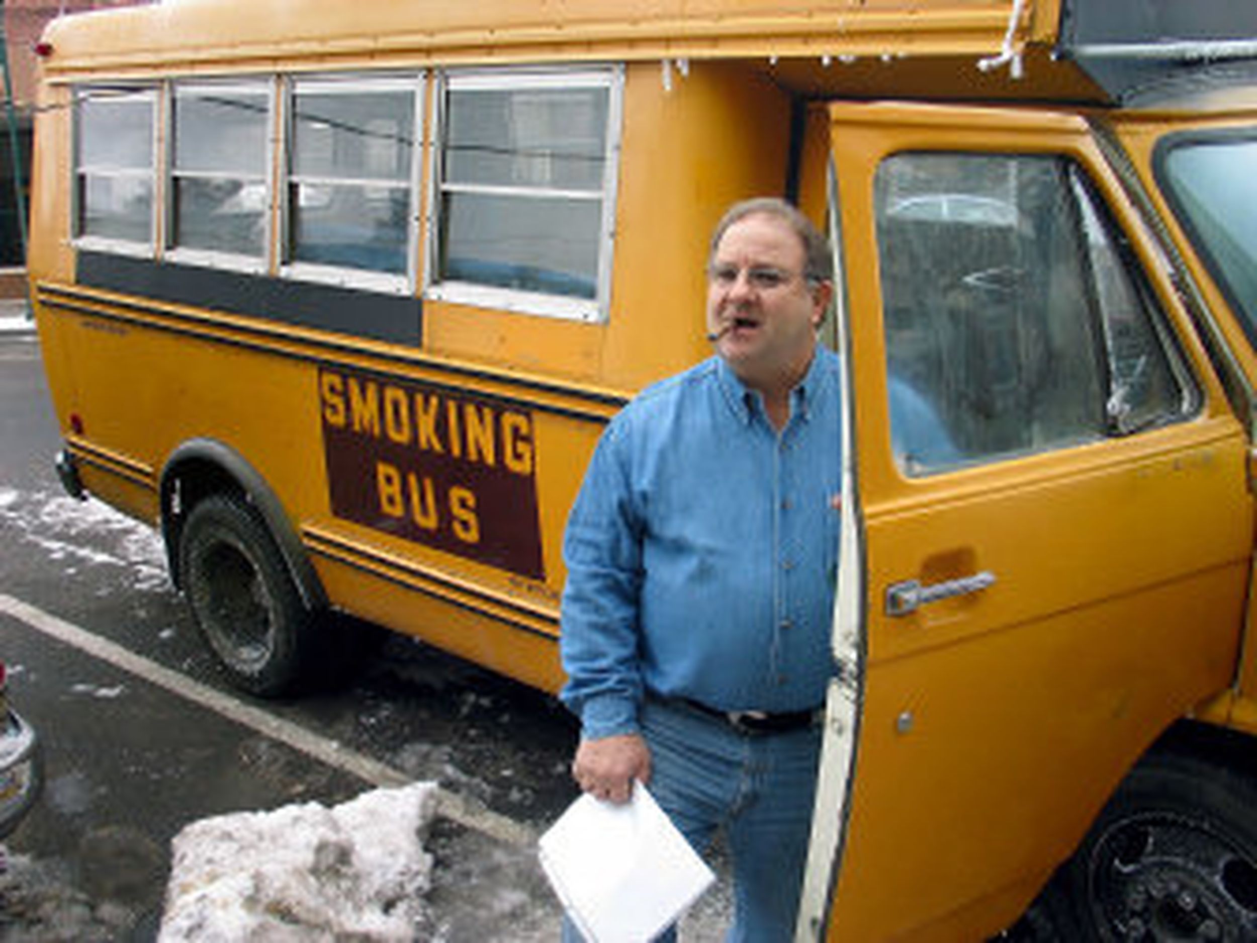 tobacco bus New ads back flavored ban in Cleveland Unidentified American School Bus being