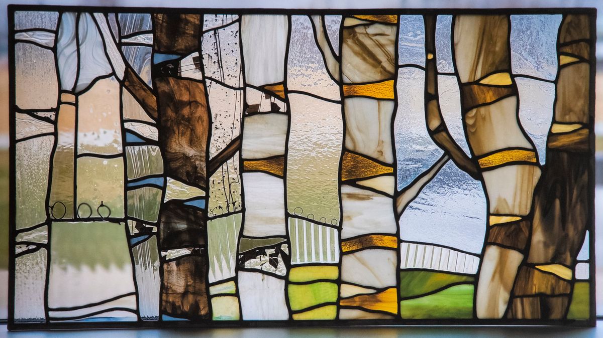 Najahna Smith created this stained glass panel that won the top prize in the Holocaust Remembrance art contest in Spokane Public Schools.   (Copy of stained glass piece by Najahna Smith. )