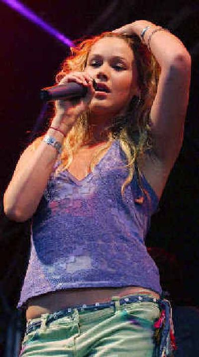 
Joss Stone performs on the Jazz World during the Glastonbury Festival, held at Worthy Farm in Pilton, Somerset England.
 (Associated Press / The Spokesman-Review)