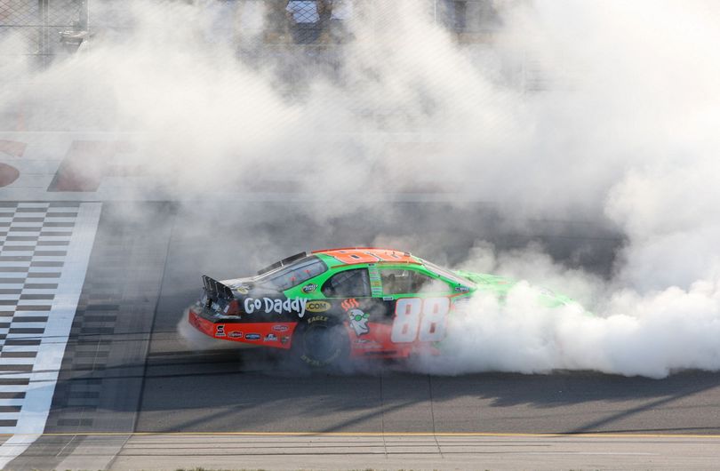 Brad Keselowski celebrates after capturing his second NASCAR Nationwide Series victory this season by winning the US Cellular 250 at Iowa Speedway. (Photo Credit: Jonathan Daniel/Getty Images) (Jonathan Daniel / The Spokesman-Review)