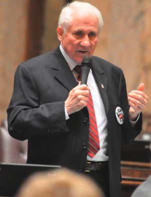 Rep. John Ahern argues in favor of his bill on March 1, 2011. (Jim Camden/The Spokesman-Review)