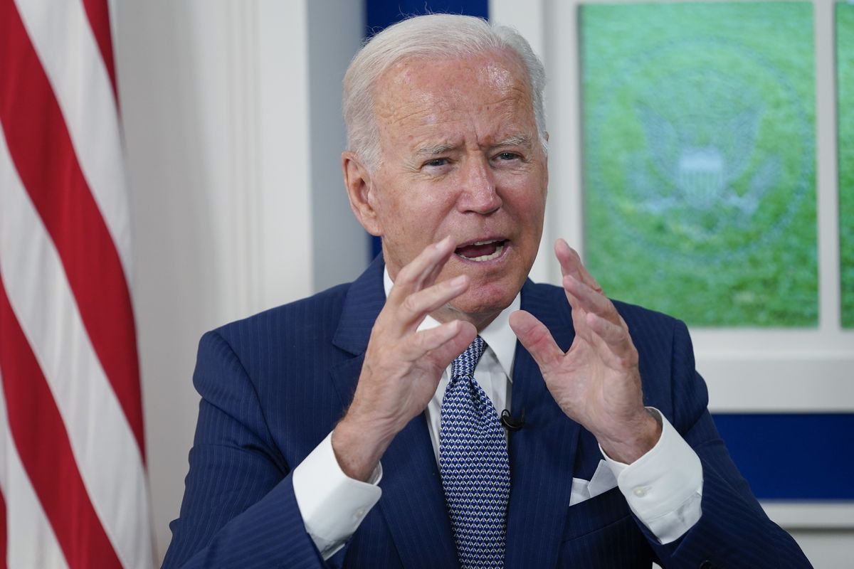 President Joe Biden speaks during a virtual COVID-19 summit during the 76th Session of the United Nations General Assembly, in the South Court Auditorium on the White House campus, Wednesday, Sept. 22, 2021, in Washington.  (Evan Vucci)