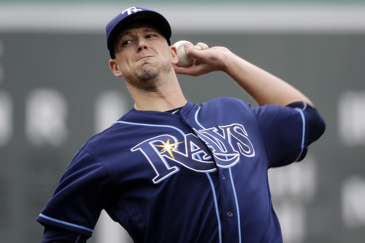 In this Aug. 31, 2016 file photo, Tampa Bay Rays pitcher Drew Smyly delivers in the first inning of a baseball game at Fenway Park in Boston. The Mariners have made a pair of trades, landing left-handed starter Smyly from the Tampa Bay Rays and right-hander reliever Shae Simmons from the Atlanta Braves, Wednesday, Jan. 11, 2017. (Elise Amendola / Associated Press)
