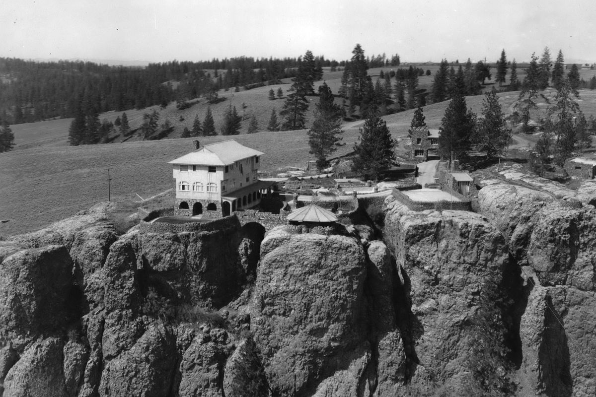 This aerial photo, taken from an Air National Guard observation plane in 1932, shows the mansion and estate of Royal N. Riblet, an inventor and part of a family that built mining and aerial tramways at a Spokane factory starting in 1911. (The Spokesman-Review Photo Archive)