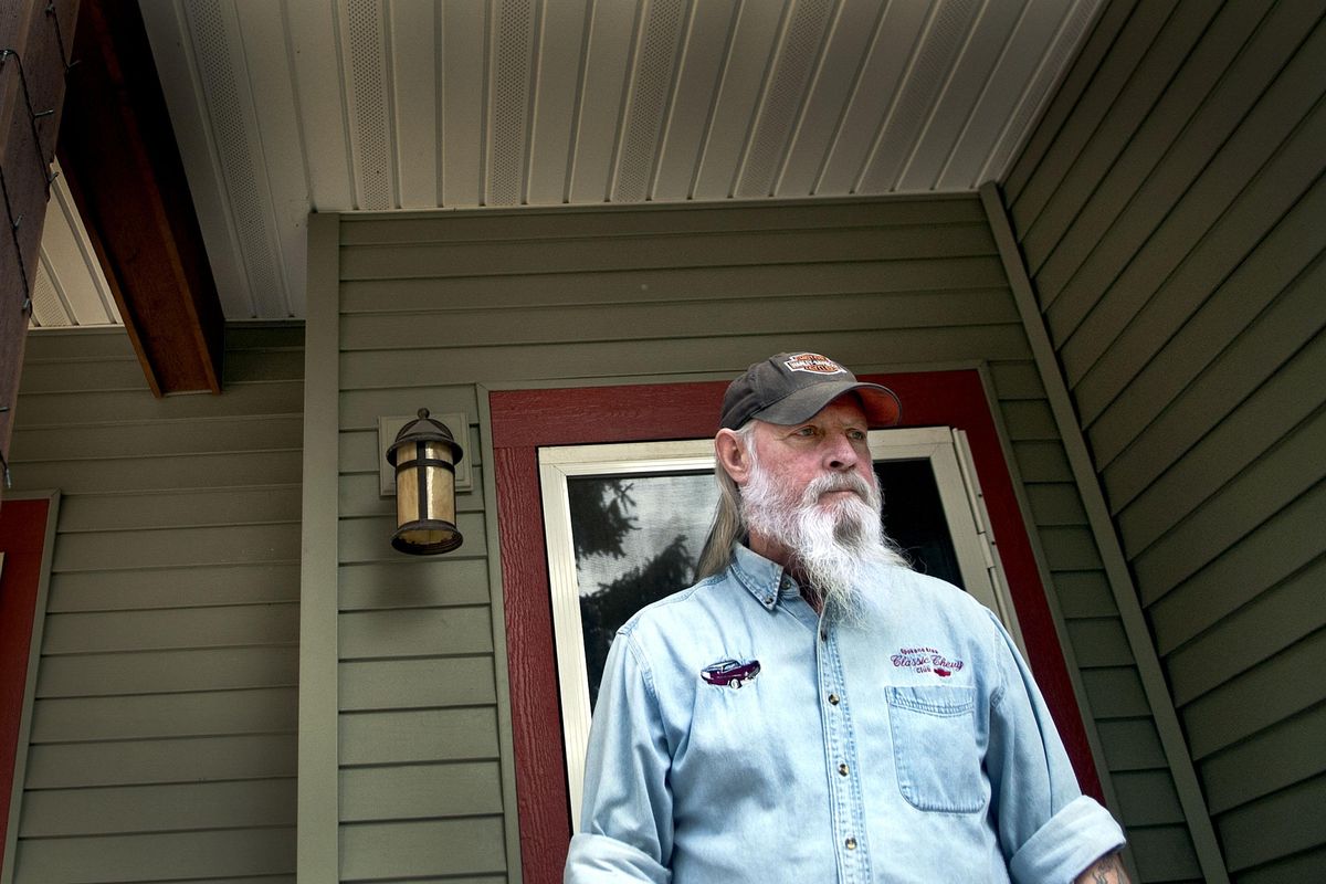Steve Groene, seen on the front porch of his Coeur d’Alene home in August 2018, died early Monday, Dec. 9, 2019. He was 62, and relatives said the cause was stage 4 lung cancer. (Kathy Plonka / The Spokesman-Review)