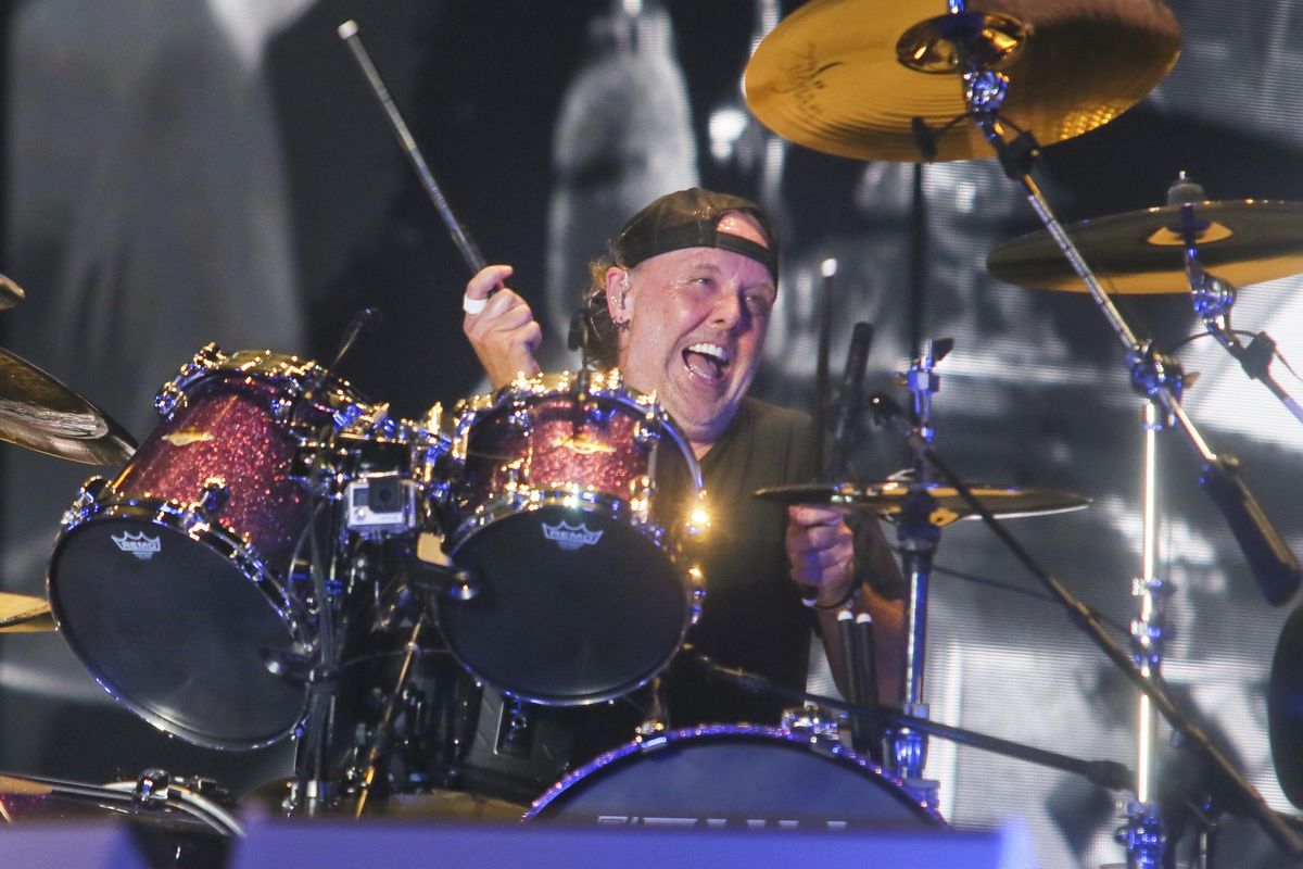 Metallica drummer Lars Ulrich performs on day two of the Austin City Limits Music Festival