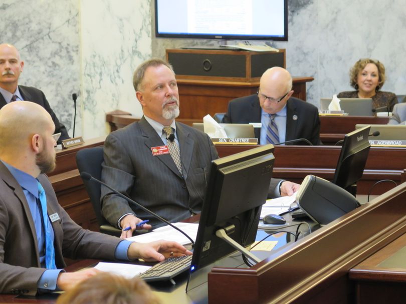 Idaho state parks chief David Langhorst addresses the Legislature's Joint Finance-Appropriations Committee on Thursday, Feb. 8, 2018, about the parks budget for next year. (Betsy Z. Russell)