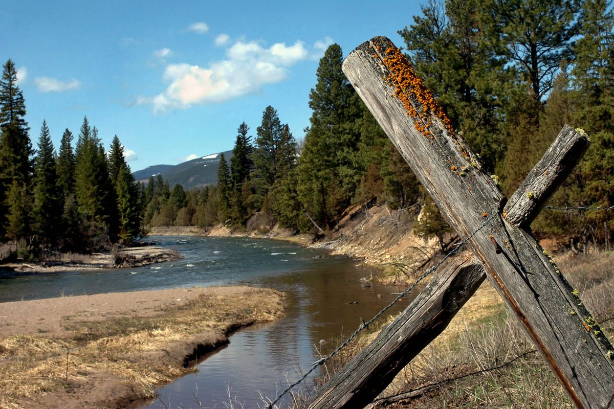 This April 26, 2006, photo shows Jacobsen Creek, a tributary of the North Fork of the Blackfoot River near Ovando, Mont. Authorities say a grizzly bear attacked and killed a person who was camping in the Ovando area early Tuesday, July 6, 2021.  (JENNIFER MICHAELIS)