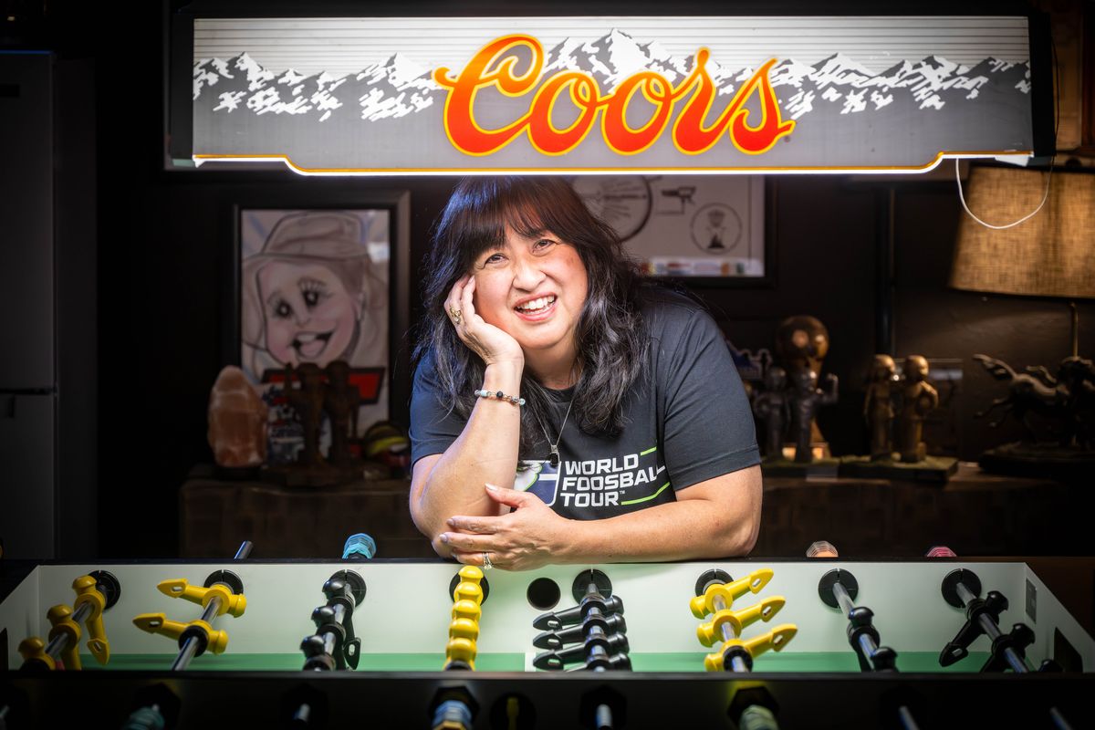 Lotus Leong-Chesbrough is a foosball hall of famer who hails from Spokane. She won two bronze medals at the foosball World Cup in Spain this month.  (COLIN MULVANY/The Spokesman-Review)