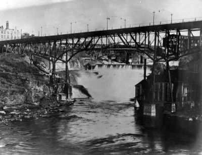 
The second Monroe Street Bridge, circa 1892, was made of steel.
 (File/ photo archive / The Spokesman-Review)