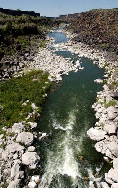 
Water flows down the Murtaugh, Idaho, stretch of the Snake River on Monday.
 (Associated Press / The Spokesman-Review)