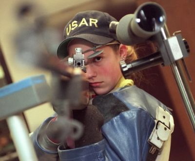 Hattie Ponti, 15, was crowned as Washington state champion in a number of woman's categories in small-bore (.22 caliber) shooting events in 1997. Among other achievements, when went on to shoot air rifle for the USA at the 2004 Summer Olympics in Athens. Colin Mulvany Photo.  
 (Colin Mulvany)