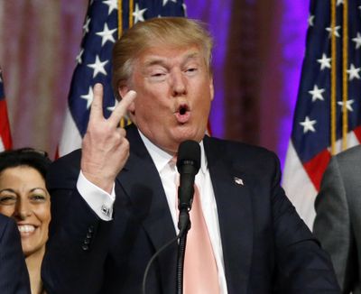 Republican presidential candidate Donald Trump is all about March Madness . . . sort of. (Gerald Herbert / Associated Press)