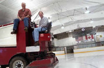 
Tim Everson and Dennis Miner are purchasing the Eagles Ice-A-Rena. Miner has been working at the arena since 1973 and Everson since 1980.
 (Jed Conklin / The Spokesman-Review)
