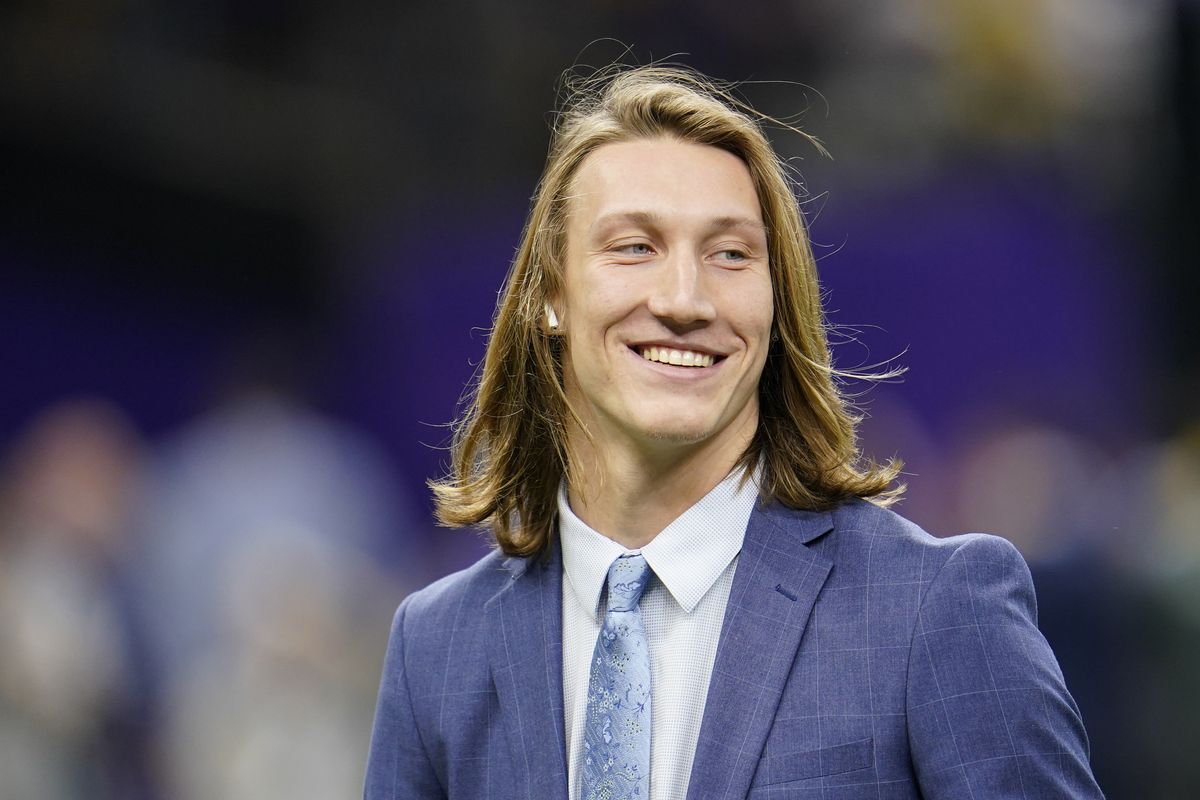 Clemson quarterback Trevor Lawrence arrives before the NCAA College Football Playoff national championship game against LSU in New Orleans, in this Monday, Jan. 13, 2020 photo. Lawrence is a likely top pick in the NFL Draft, April 29-May 1, 2021, in Cleveland.  (David J. Phillip)