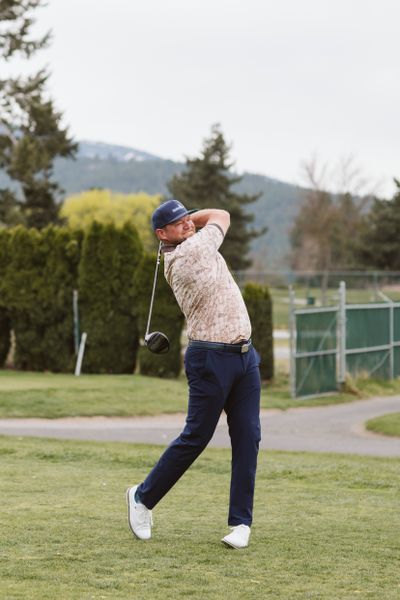 Spokane’s Andrew Von Lossow launches a driver at a recent tournament.  (Courtesy of Jennifer DeBarros Photography)