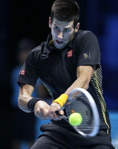 Novak Djokovic took care of Juan Martin Del Potro 4-6, 6-3, 6-2 to advance to the title match of the season-ending ATP finals. (Associated Press)