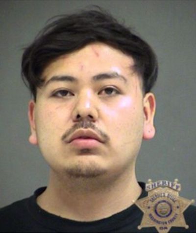 This undated photo provided by the Washington County Sheriff's office shows Erik Rodriguez-Reyes. Rodriguez-Reyes got into a confrontation Monday, Oct. 23, 2017, with deputies who responded to a complaint that he was assaulting his pregnant girlfriend at an apartment in Aloha, Ore. (Uncredited / Associated Press)