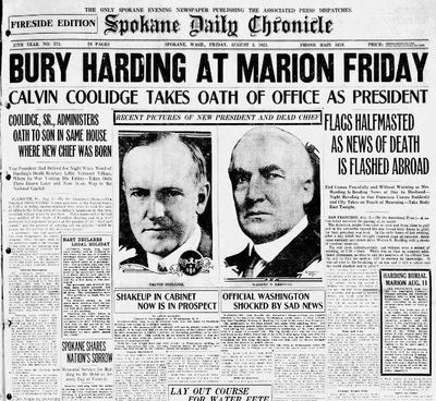 100 years ago in Spokane: President Harding died not long after his ...