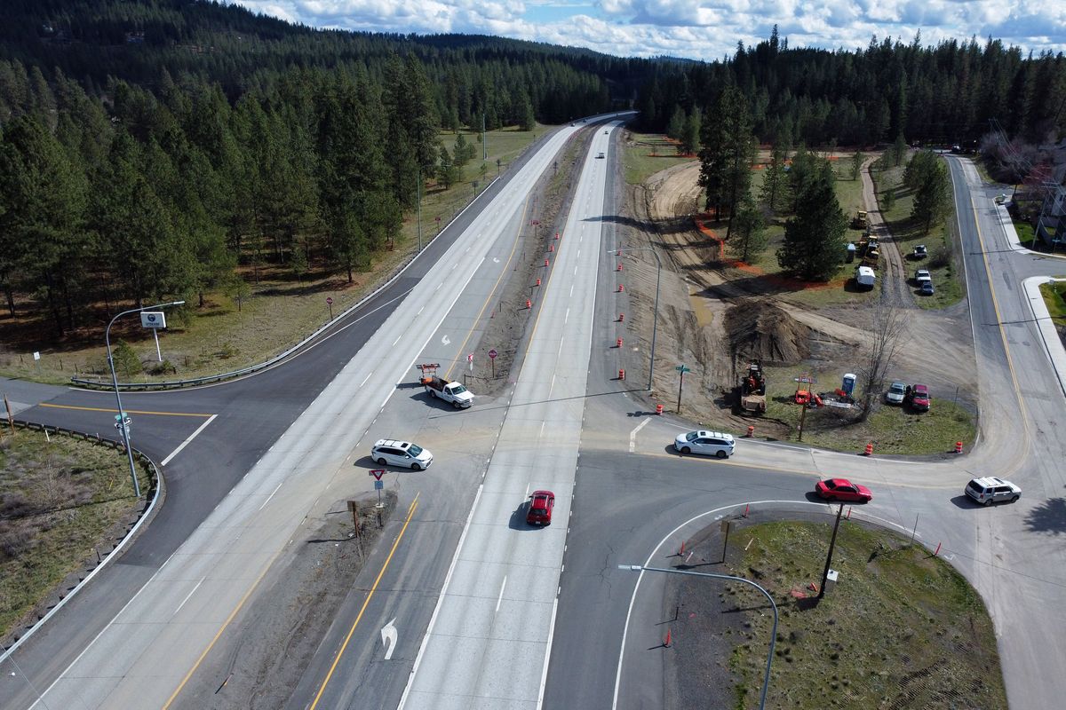 This view looking south on U.S. Highway 195 shows the busy unmarked Meadowland Road crossing, where commuters are often crossing two or more lanes of traffic. A new J-turn at the intersection will stop left turns onto the busy highway.  (Jesse Tinsley/THE SPOKESMAN-REVIEW)