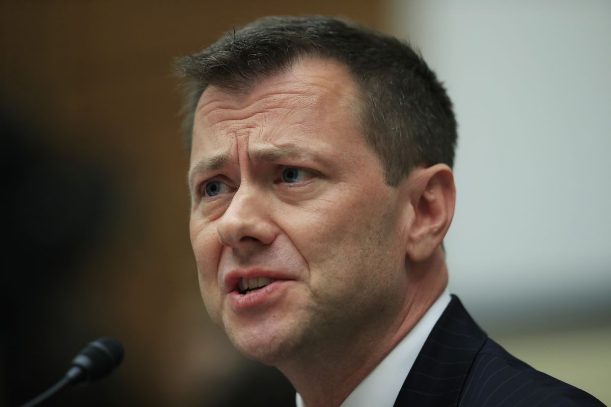 FILE - In this July 12, 2018, file photo, then-FBI Deputy Assistant Director Peter Strzok, testifies on Capitol Hill in Washington. Strzok, a former FBI agent who was fired because of derogatory text messages about Donald Trump, writes in a new book that he believes the president has been compromised by Russia.  (Manuel Balce Ceneta)