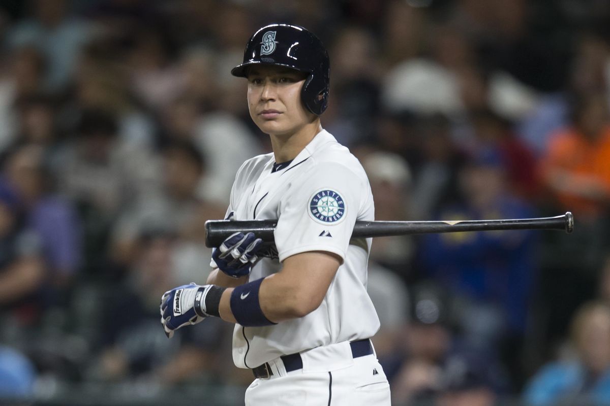 Seattle Mariners’ Steven Baron gets ready for an at-bat during a baseball game against the Texas Rangers, Wednesday, Sept. 9, 2015, in Seattle. (Stephen Brashear / Associated Press)