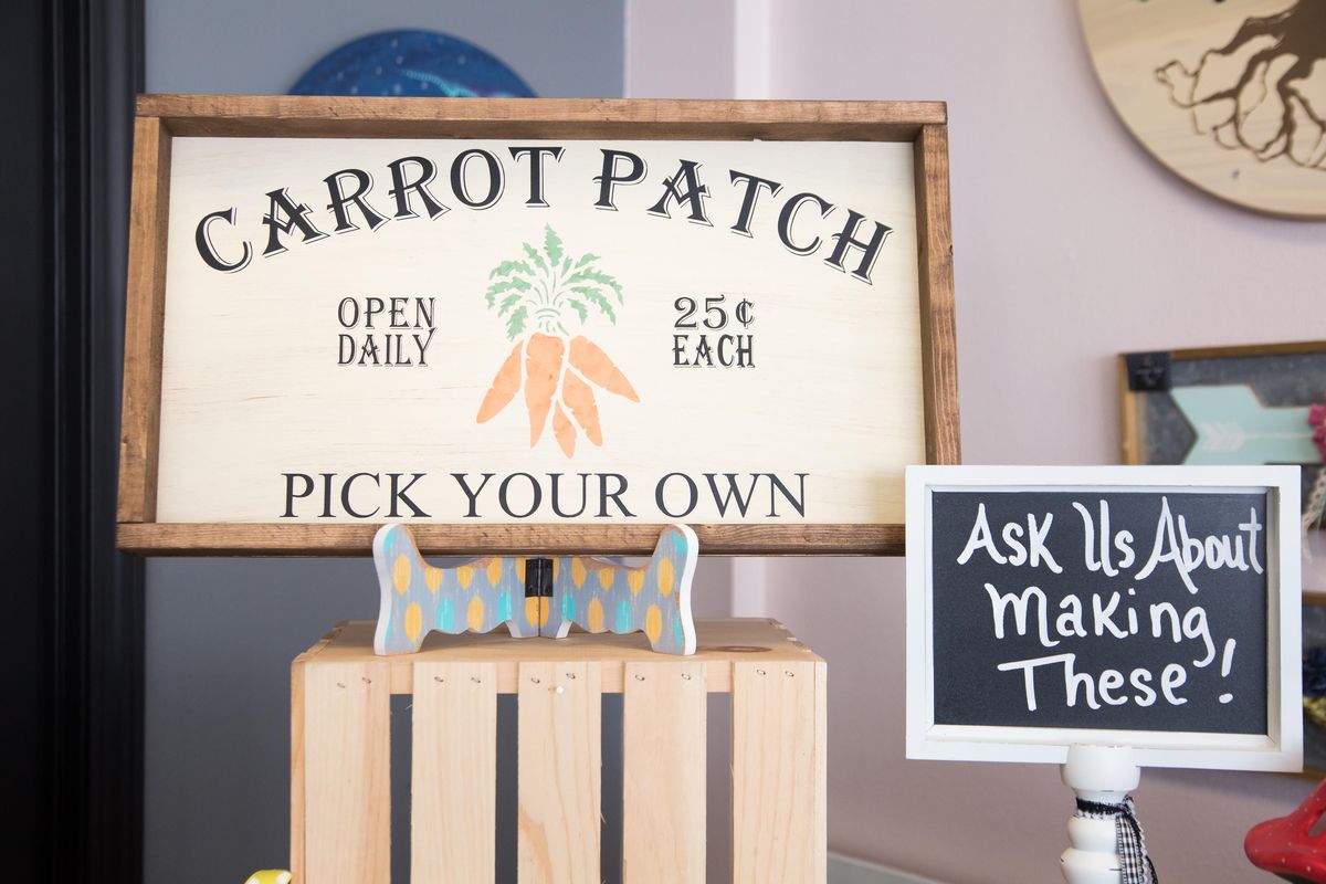 Retail products and DIY crafts are offered at Hammer and Stain, which opened in September but is not considered an essential business and is temporarily closed for the COVID-19 pandemic The shop is located at 121 S. Sullivan in Spokane Valley, Wash. (Libby Kamrowski / The Spokesman-Review)