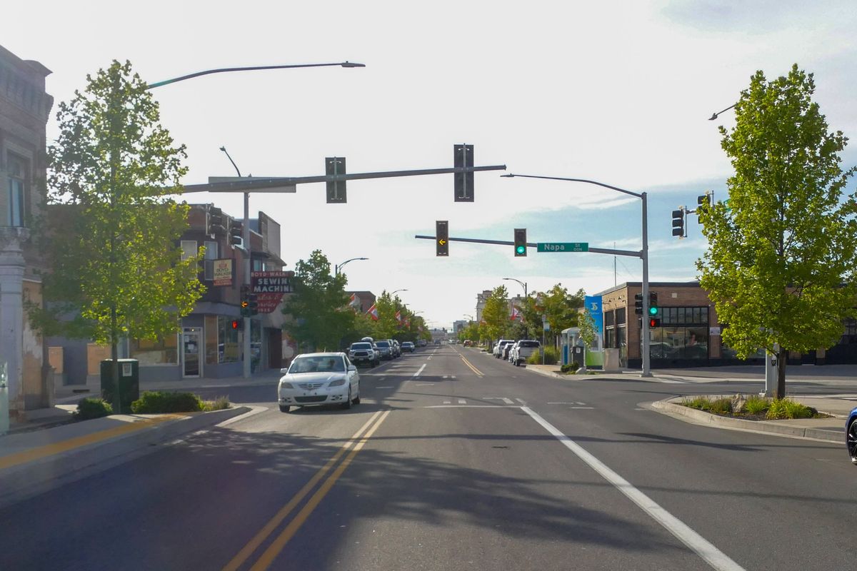 Present day: The businesses along East Sprague Avenue collect a tax to promote business there and have adopted the name Sprague Union District for the area, a reference to Union Park, an early name for the city’s eastern neighborhood. Another early business group asked to drop that name because they said that visitors riding streetcars to the neighborhood are “disappointed in finding no park or place to rest,” according to a Spokane Chronicle article in 1922.  (Jesse Tinsley/THE SPOKESMAN-REVIEW)