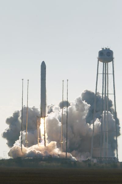 Northrop Grumman's Antares rocket lift off the launch pad at NASA Wallops Flight facility in Wallops Island, Va., Saturday, Nov. 2, 2019. (Steve Helber / Associated Press)