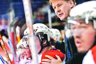 
Spokane Chiefs coach Bill Peters watches the action during the Chiefs' game against the Everett Silvertips  earlier this month at the Arena. 
 (Holly Pickett / The Spokesman-Review)