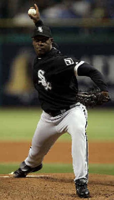 
Cuban Jose Contreras, pitching against the Tampa Bay Devil Rays on Tuesday, is part of the Chicago White Sox's solid starting rotation. 
 (Associated Press / The Spokesman-Review)