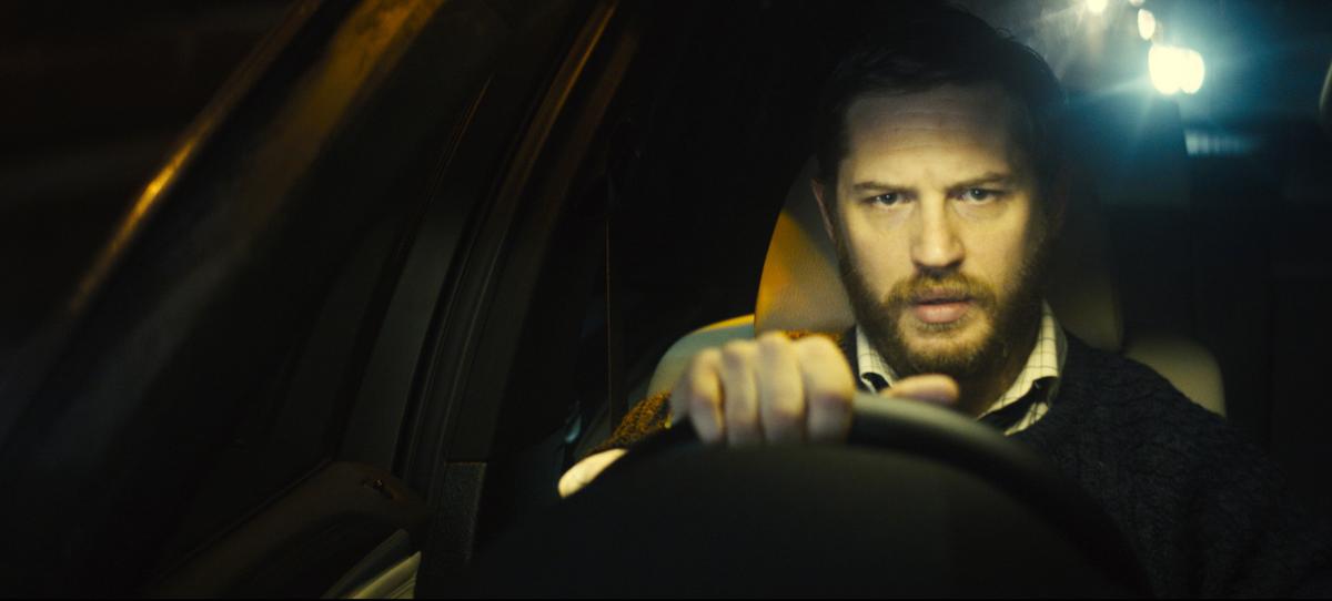 Tom Hardy plays a man behind the wheel as his life falls apart in “Locke.”