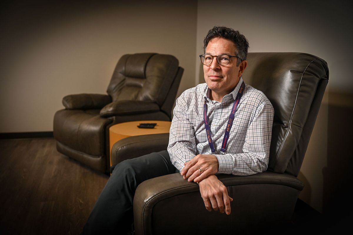Dr. David Greeley, sitting in the new infusion room, has moved to a bigger office space and expanded Northwest Neurological at 1520 W. Third Avenue.  (DAN PELLE/THE SPOKESMAN-REVIEW)