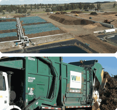 Our best source of locally produced bulk compost is produced by Barr-Tech at their facility west of Spokane. The company collects the green waste from local collections companies and aerates it in huge piles. When it is finished, it is sold to local retail soil supply companies.  (Courtesy of Barr-Tech)