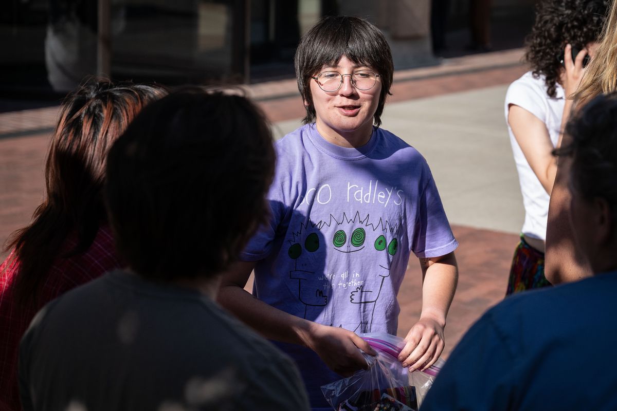 Thalia Marie Ramirez, 20, is charged with conspiracy to impede or injure federal officers stemming from Spokane’s mass anti-ICE protest that took place June 11. Ramirez is charged alongside eight other people in connection to the protest and was released Tuesday from federal custody pending further proceedings. (COLIN MULVANY /THE SPOKESMAN-REVEW)