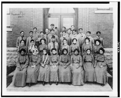 Members of South Dakota’s Flandreau Indian School Choir, likely photographed between 1909 and 1932.  (Library of Congress)