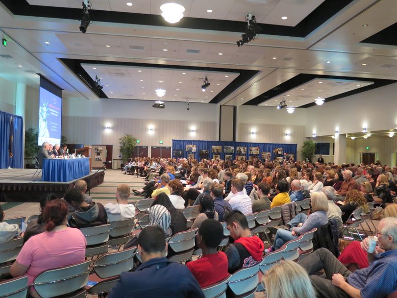 The 34th annual Frank Church Conference at Boise State University on Monday, Oct. 23, 2017, focuses on refugees, migration and national security. (Betsy Z. Russell)