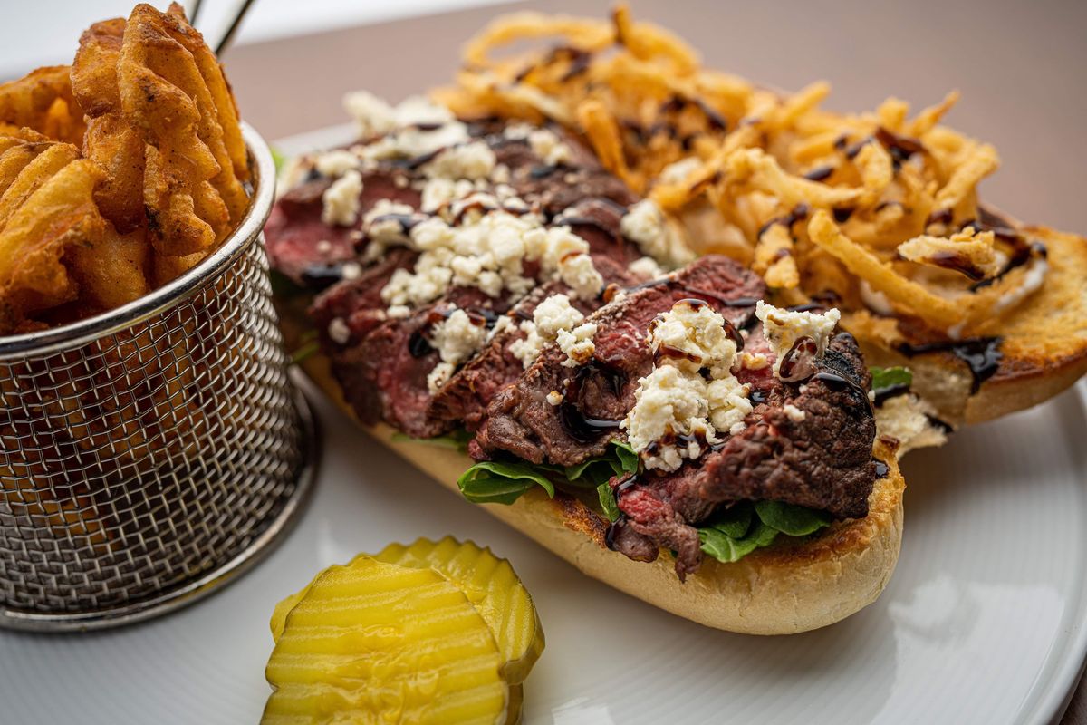 The Moroccan steak sandwich at 1898 Public House received a lot of attention from Food Finder Spokane members on Facebook.  (Courtesy)